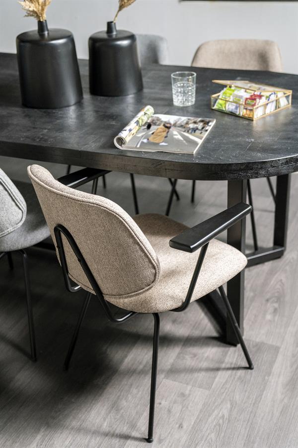 Stoel Lynn met arml - beige fletcher