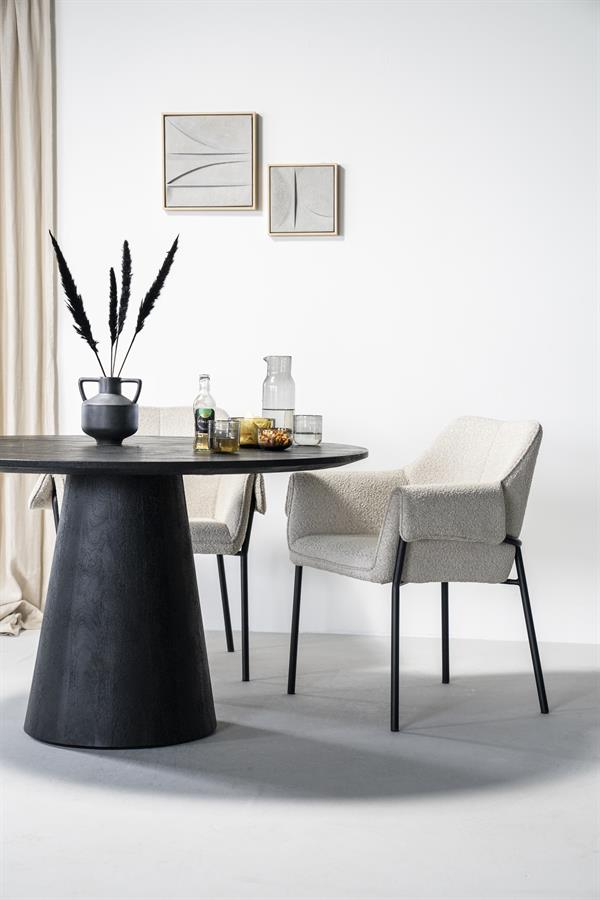 Eettafel Aron rond 130 - zwart