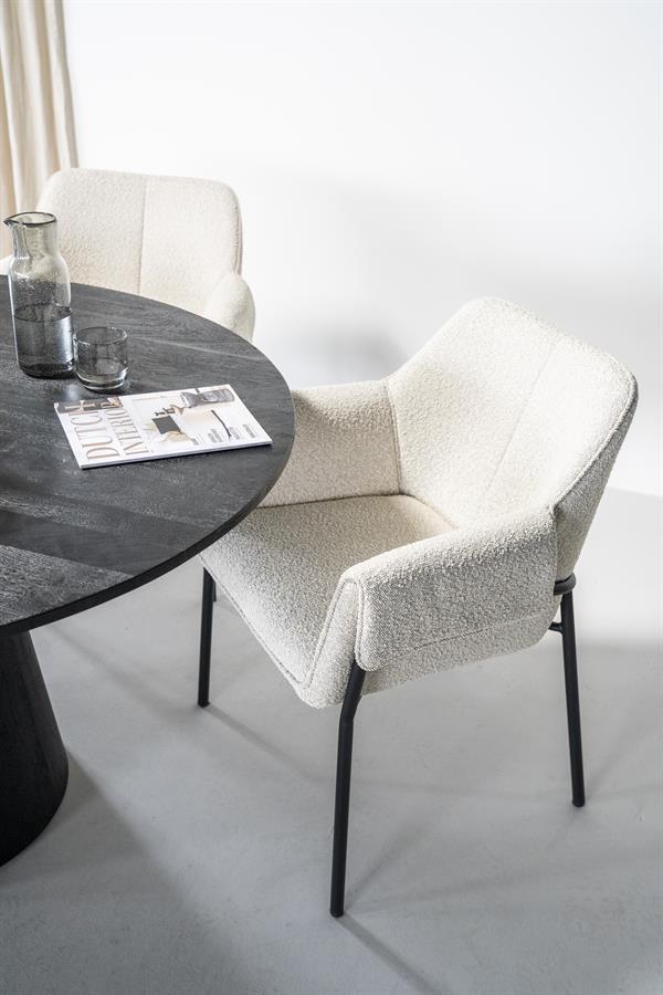 Eettafel Aron rond 130 - zwart