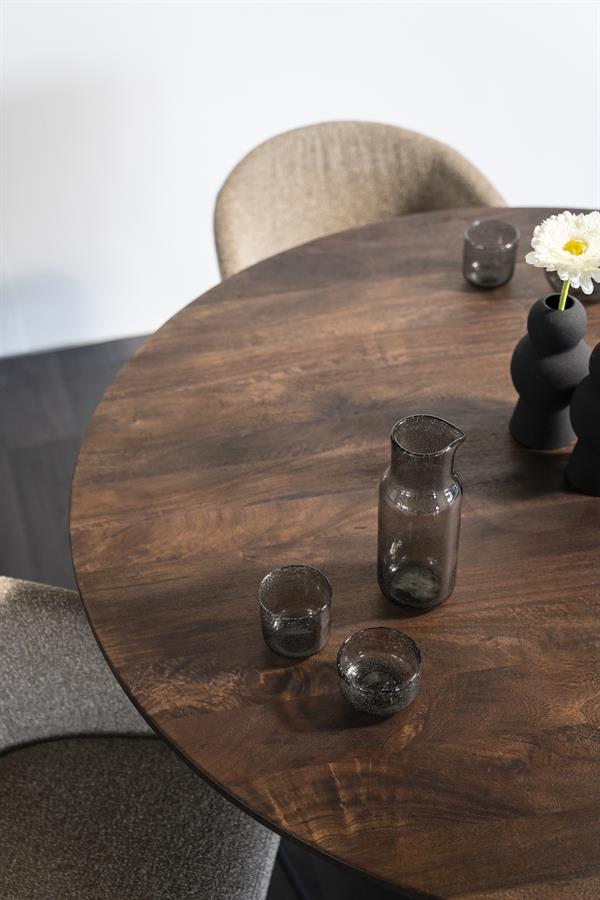 Eettafel Aron rond 130 - bruin