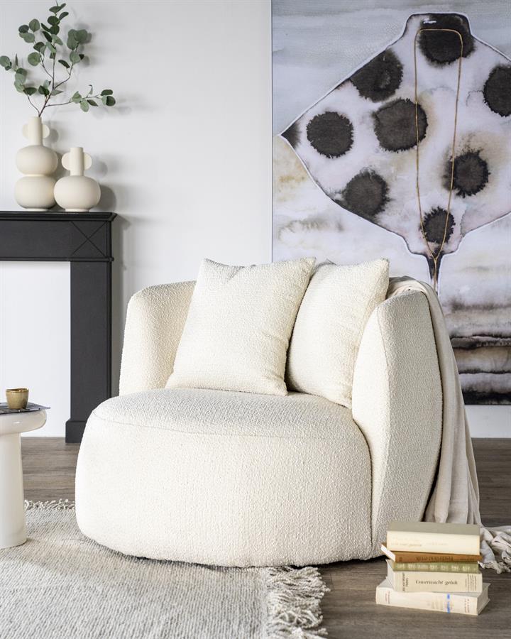 Fauteuil Louis met kussen - beige Spark