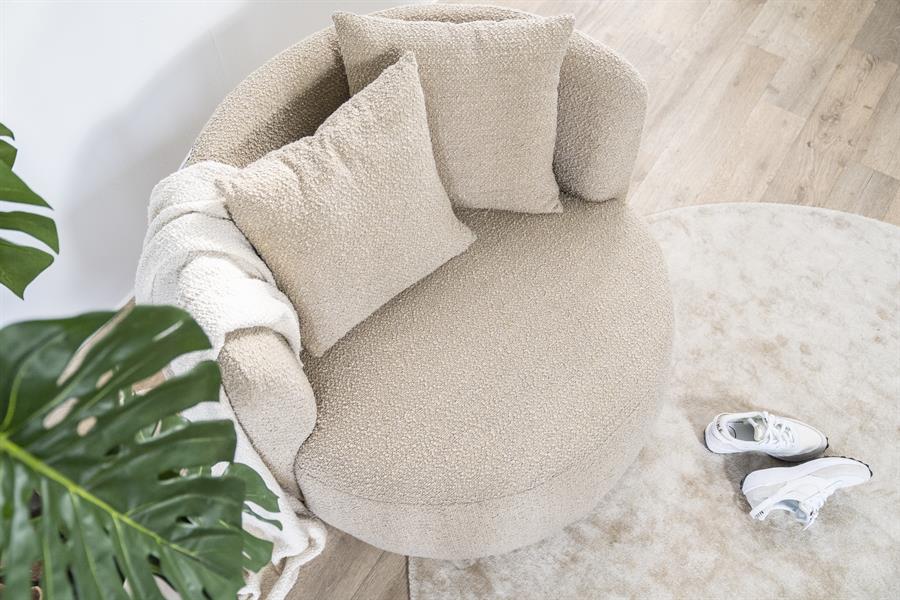 Fauteuil Louis met kussen - beige Spark