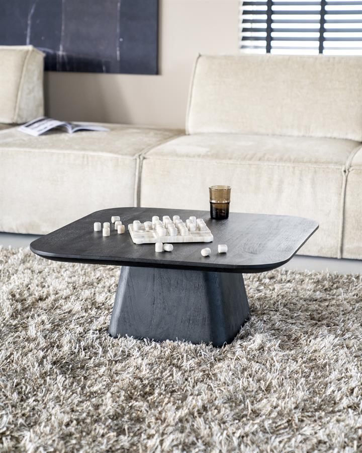 Salontafel Aron vierkant 80x80 - zwart