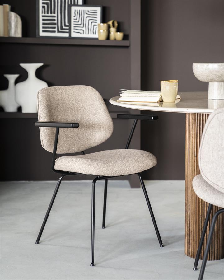 Stoel Lynn met arml - beige fletcher