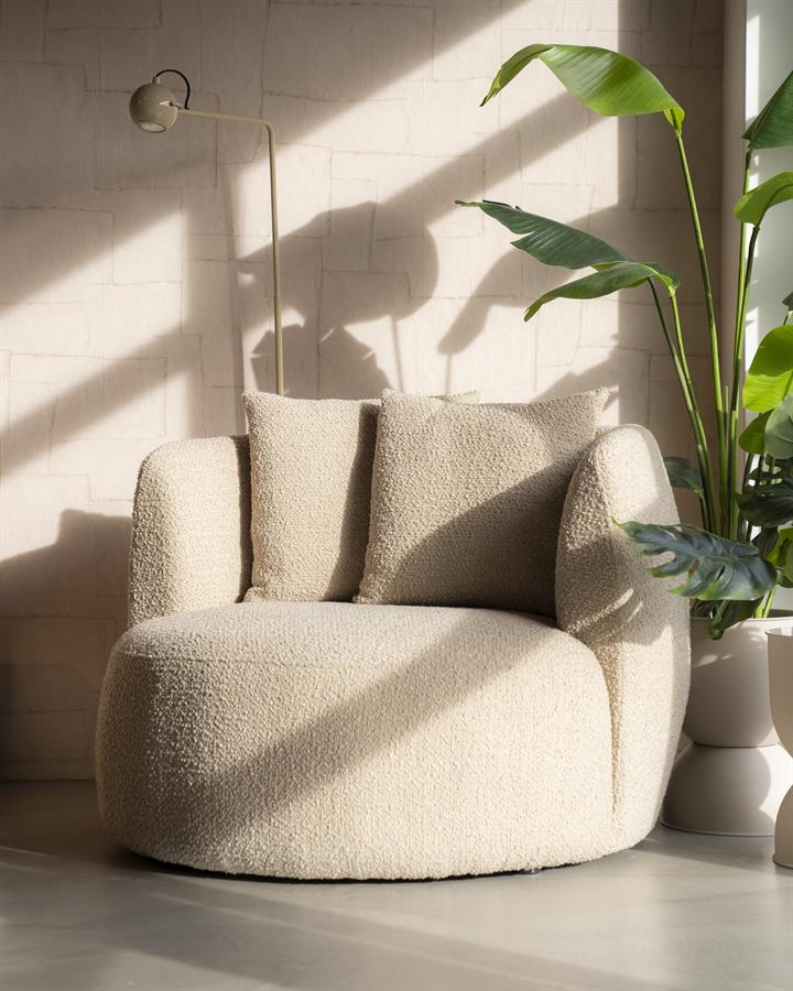 Fauteuil Louis met kussen - zand Spark
